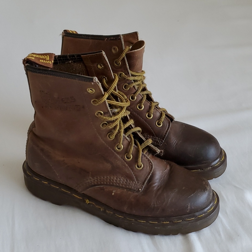 Dr Martens Vintage Lace Up Brown Leather Combat Boots